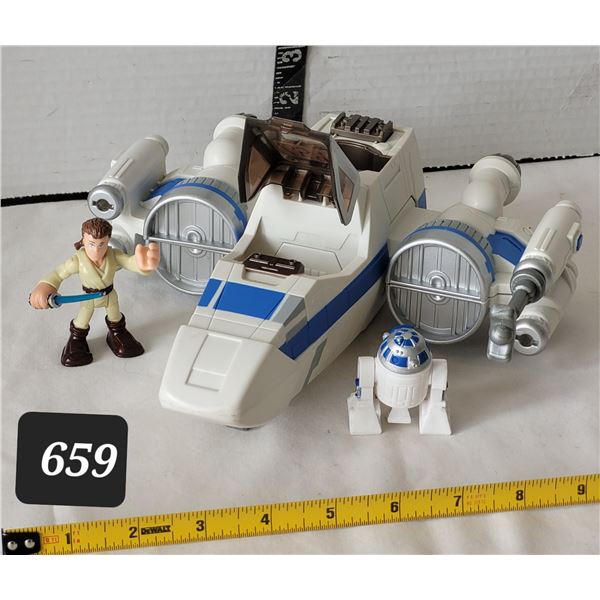 Hasbro 2015 Star Wars X-wing ship with R2D2 & Luke Skywalker.