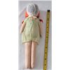 Image 6 : Antique German Muslin cloth, straw filled doll. Paper mache head with painted features.