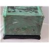 Image 5 : Vintage bakelite Jade green marbled 3 drawer Jewelry box with black Dragon pulls. Asian carved pagod