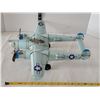 Image 3 : Vtg. P-38, Lightning style, light blue tin metal military airplane.
