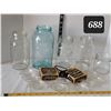 Image 1 : Vtg. canning jars & seals. War grade rubber seals, Crown, Dominion, Consumer, Improved gem & glass l