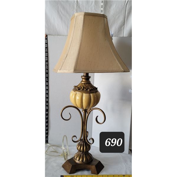 Stylish tall 29”,mid century table lamp & shade.