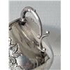 Image 6 : Vtg. Silver plated sugar scuttle/ salt cellar bowl. Has raised floral pattern & removable scoop.(Ita