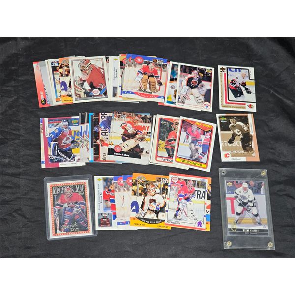 Large lot of Patrick Roy Hockey Cards, 1993 Gretzky “Best Passer”, etc.