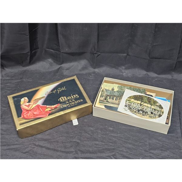 Vintage Box of Old Postcards