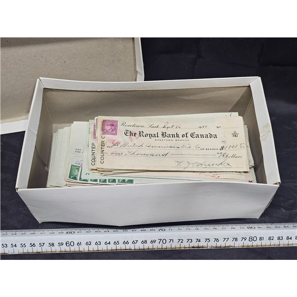 1940-50’s Cancelled Cheques w/ Stamps