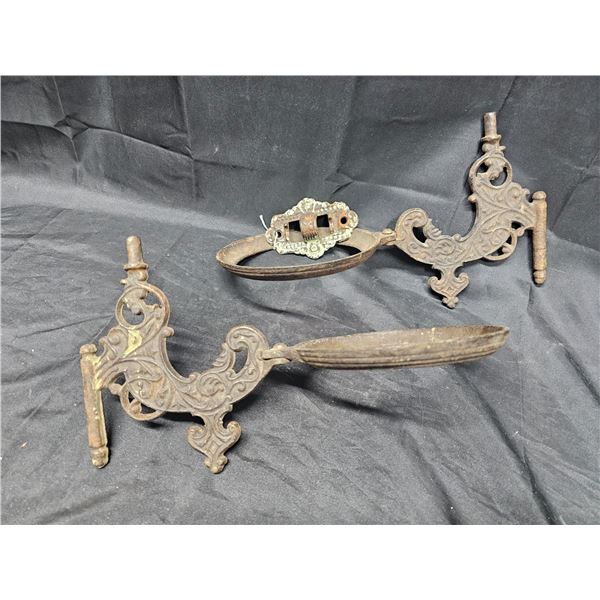 Two Wall Hangers for Coal Oil Lamps