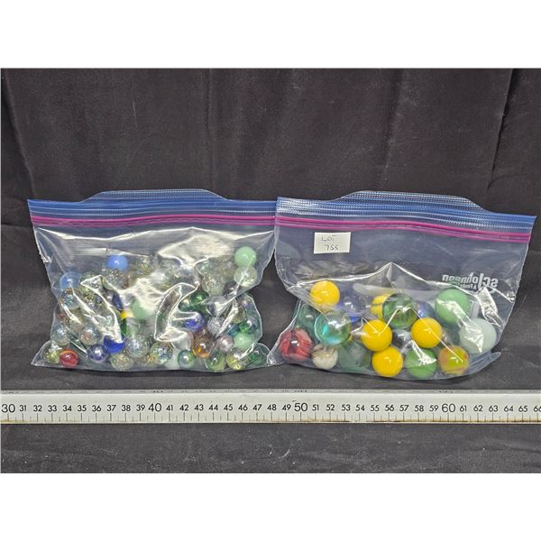 Two Bags of Marbles – Small and Large Sized
