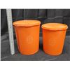 Image 1 : (2) Vintage Orange Tupperware Canisters
