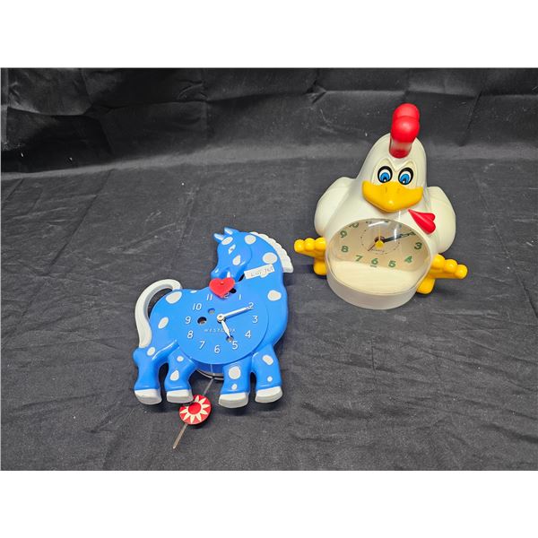 Westclox Novelty Pendulum Clock (Working) , Rooster Clock (Battery)