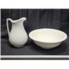 Image 1 : White Pitcher & Bowl (No Chips or Cracks) – Both Made in England