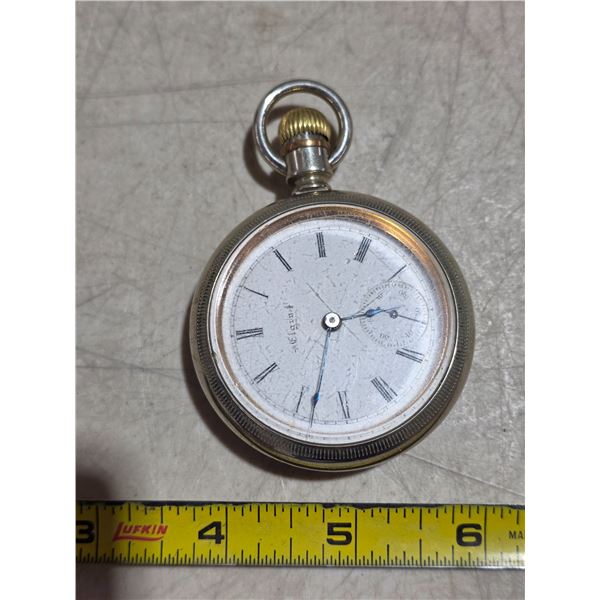 ANTIQUE ELGIN GR 96 POCKET WATCH, FLIP-OUT LEVER SET, RUNS