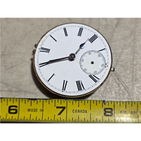 ANTIQUE FUSEE P/W MOVEMENT KEY WIND, NO KEY,44.7MM, PRTS, NDS CLICK