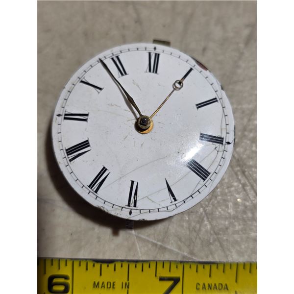 ANTIQUE FUSEE P/W MOVEMENT K/W, NO KEY,42.9MM, RUNS