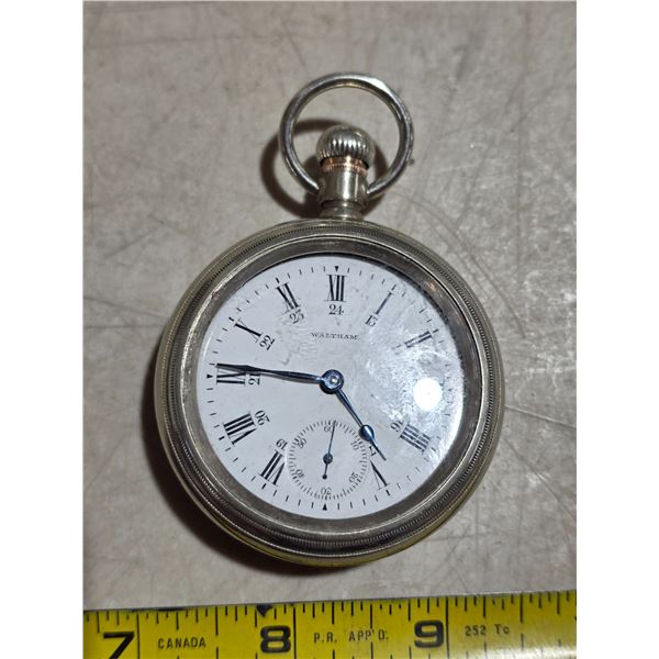 VINTAGE 18S WALTHAM POCKET WATCH, PARTS/REPAIR, WANTS TO RUN