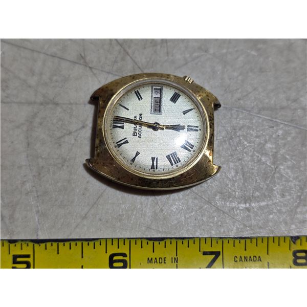 VINTAGE ACCUTRON 2181 by BULOVA, DAY/DATE @3 PARTS/REPAIR