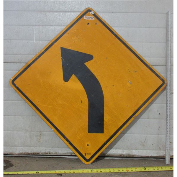 Curve Ahead Metal Highway Sign