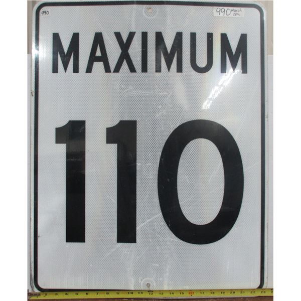 Maximum 110 Metal Highway Sign