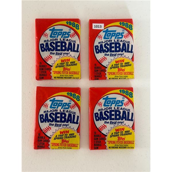 1988 Topps Baseball Card Unopened Wax Packs (4)