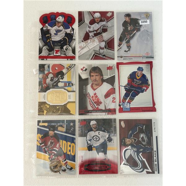 Serial Numbered Insert Cards - 1 Sheet (9 Hockey Cards)
