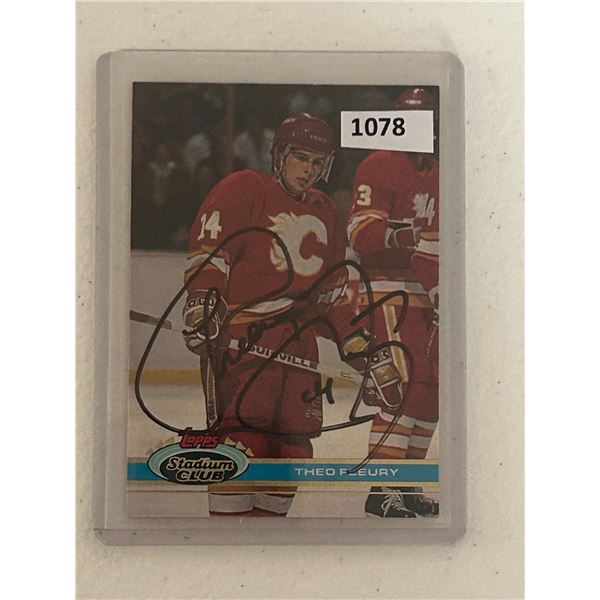 Theo Fleury - Autographed Hockey Card