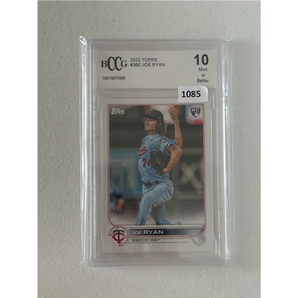 Joe Ryan -  Topps Baseball Rookie Card - Graded Mint or Better