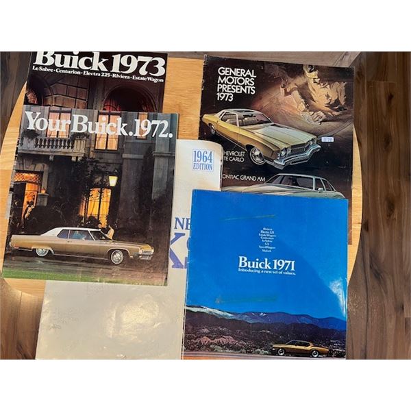 (6) Vintage Buick Car Brochures