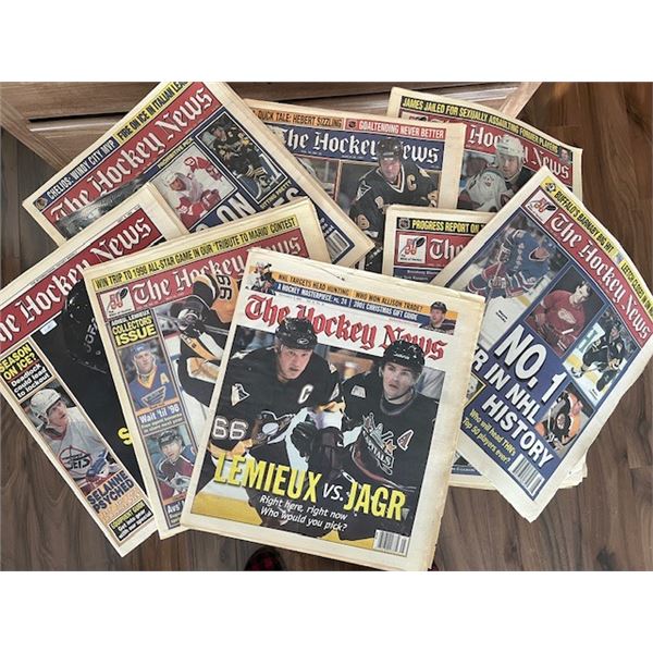 (8) Issues of “The Hockey News” w/ Mario Lemieux Covers