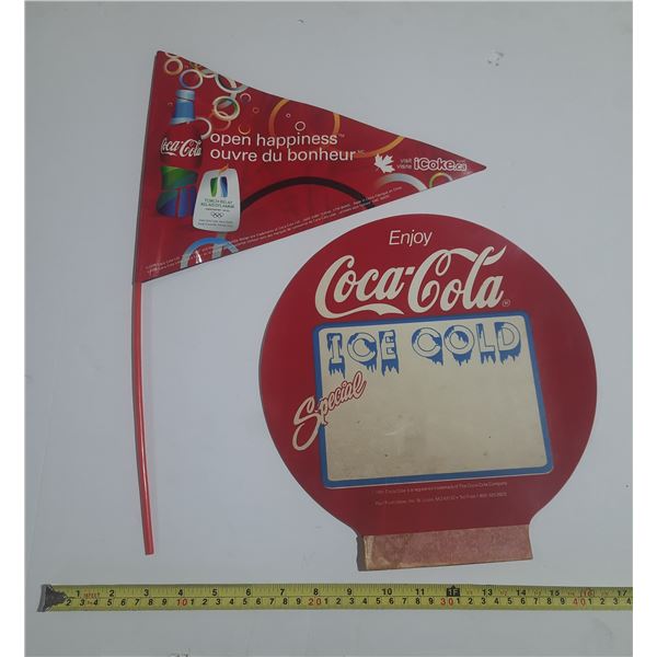 Coca Cola Advertisment Poster and Flag. (Olympic)