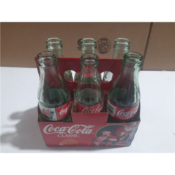 (6) Christmas 1995 Coca Cola Empty Bottles.