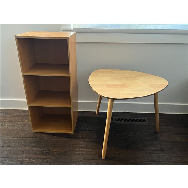 Table and Bookshelf