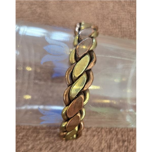 Panchdhathu bracelet. Woven copper and zinc.  Can adjust size.  Worn for good health.  34 gr.
