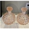 Image 1 : Vintage 1950s Irice bubble perfume bottles, Made in Japan.  Soft pink with hobnail pattern.  Made in