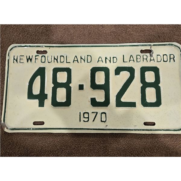 1971 Newfoundland and Labrador licence plate.