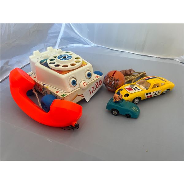 Vintage FP Chatter Telephone and other toys