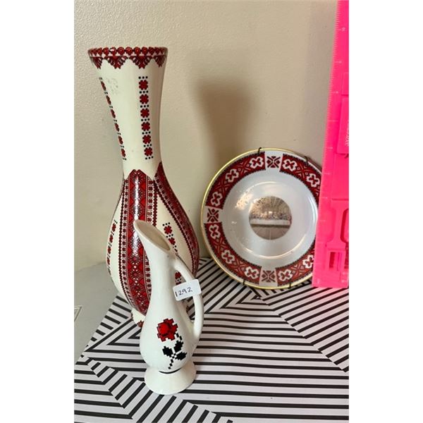 Vase - Ukrainian Pottery, decorative china plate