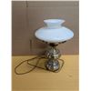 Image 1 : Vintage Lamp w/ Milk Glass Shade 16" (Works)
