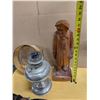 Image 4 : (2) Wood Decor Items w/ "Perfection" Oil Lamp Base w/ Shade