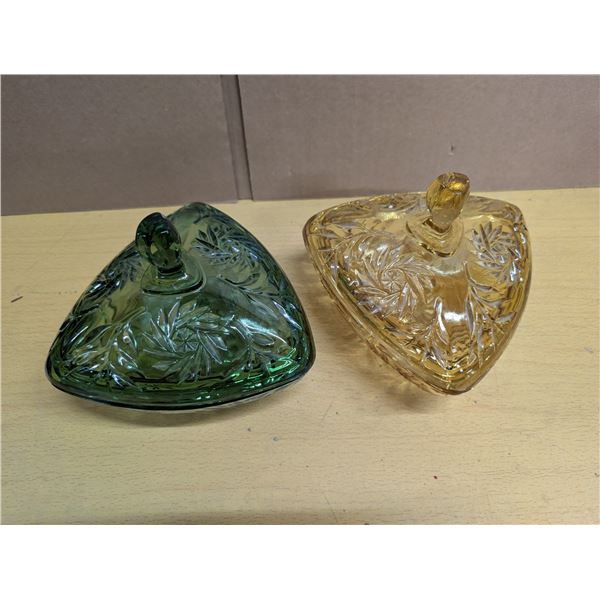 (2) Unique Designed Candy Dishes w/ Lids
