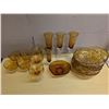 Image 1 : Lot of Amber Glass Coloured Glasses and Dishes as Shown