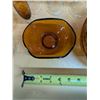 Image 6 : Lot of Amber Glass Coloured Glasses and Dishes as Shown