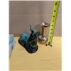 Image 3 : Blue Pottery Designed Deer, Brass item, and Light up Glass Block (Works)