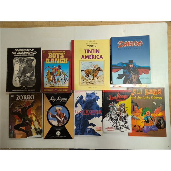 Box of Zorro, Western Books, and etc. (Lone Ranger, Tin Tin)