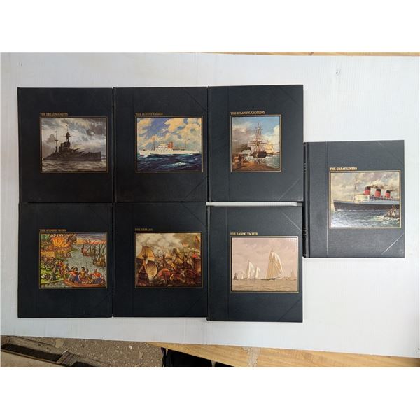 (7) Hard Cover Historical Books on (Great Liners, The Armada, and etc.)