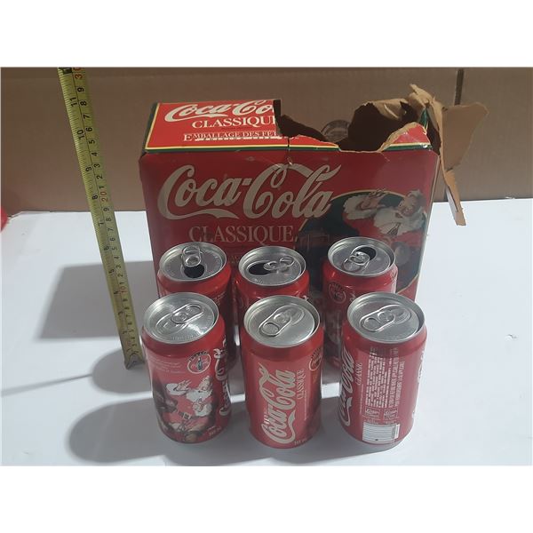 (6) 1996 Classic X-Mas Coca Cola Can's. (3 Full and 3 Empty)