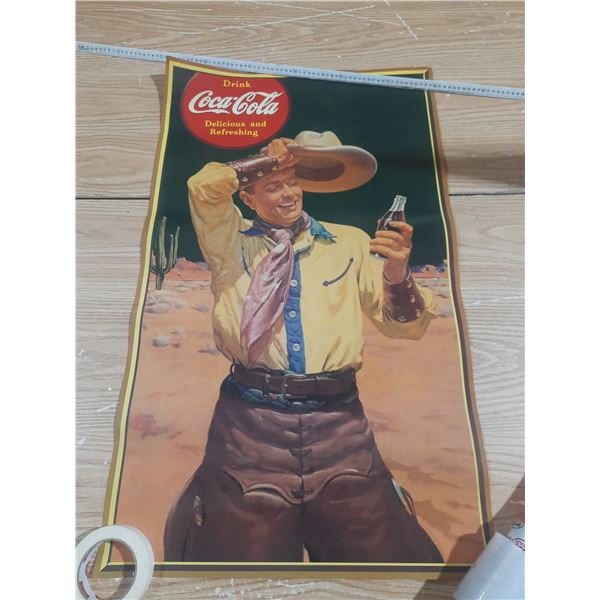 Large Drink Coca Cola Delicious and Refreshing Poster. (22.5" X 38")