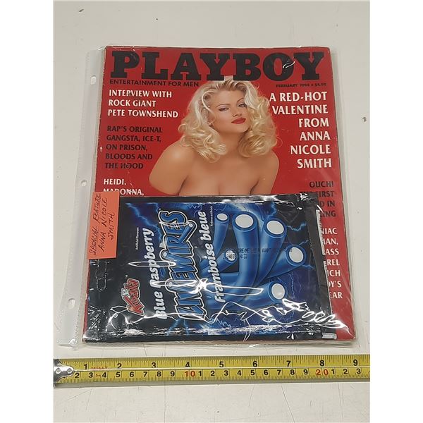 1994 Playboy (Special Feature Anna Nicole Smith) Magzine and Blue Raspberry Livewires Candy.