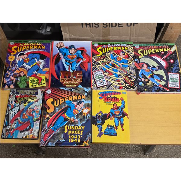 Assortment of superman comic books