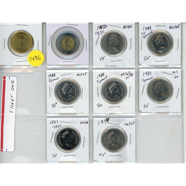 2024 Canada One and Two Dollar & 1972, 1978, 1985, (2) 1988, 1999, 1992 Canada  Proof Like Uncircula