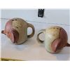 Image 6 : 1970's UCTI Elephant mugs & shakers.Japan redware pottery.